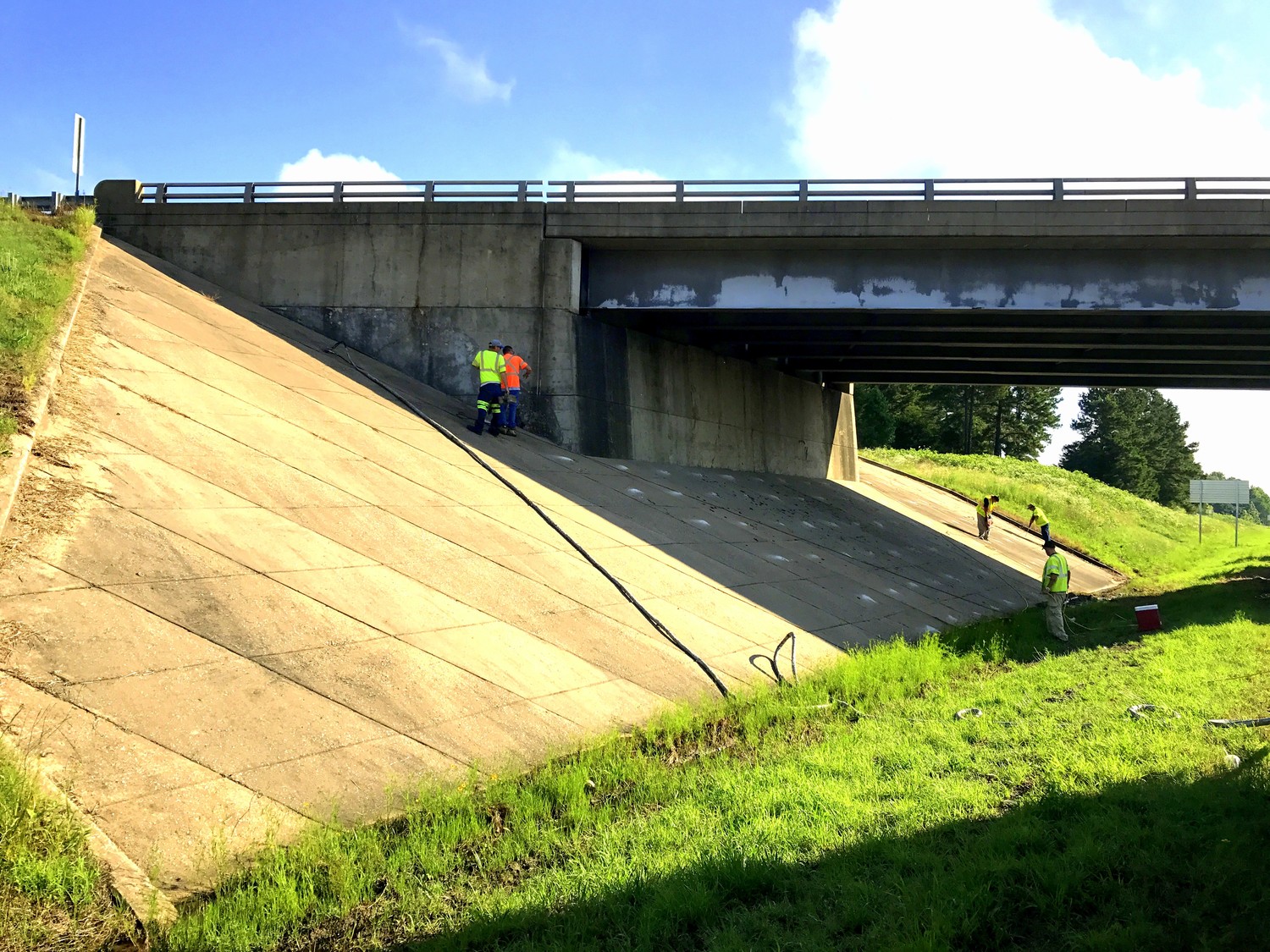 DRILL bridge riprap, riprap, bridge approach, bridge departure, polyurethane foam lifting, void fill, soil stabilization