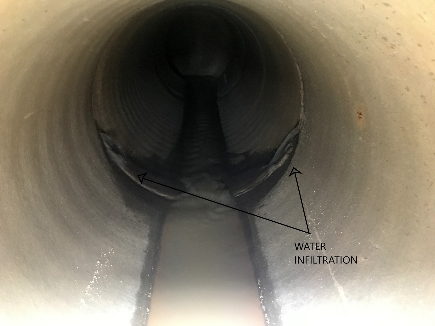 infrastructure, leaking drainage pipe, water infiltration, polyurethane foam injection
